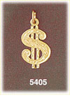 14K Yellow Gold Bling Money Dollar Sign Gambling Charm