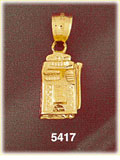 14K Yellow Gold Winning Slot Machine Gambling Charm 3D