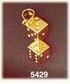 14K Yellow Gold Pair Of Dice 7 Gambling Charm