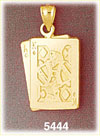 14K Yellow Gold Ace King Blackjack Cards Gambling Charm