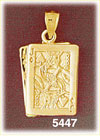 14K Yellow Gold Ace Jack Natural Blackjack Cards Gambling Charm