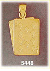 14K Yellow Gold Ace Ten Of Diamond Cards Gambling Charm
