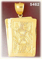 14K Yellow Gold Ace Jack Of Spade Card Charm Pendant