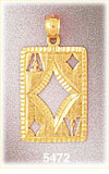 14K Yellow Gold Cutout Ace Of Diamonds Playing Card Gambling Charm