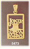 14K Yellow Gold Joker Playing Card Gambling Charm