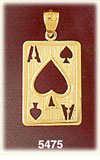 14K Yellow Gold Ace Cutout Playing Card Gambling Charm