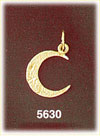14K Yellow Gold Crescent Moon Celestial Charm