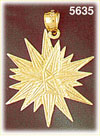 14K Yellow Gold Starburst Celestial Charm