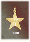 14K Yellow Gold Diamond Cut Shining Star Celestial Charm