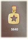14K Yellow Gold Star Cutout Of Square Celestial Charm