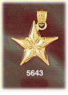 14K Yellow Gold Celestial Divided Five Point Star Charm