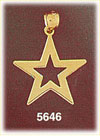 14K Yellow Gold Cutout Star Within Star Celestial Charm