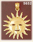 14K Yellow Gold Smiling Golden Sun Charm