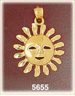 14K Yellow Gold Shiny Smile Sun Charm