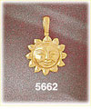 14K Yellow Gold Shiny Polished Sun Charm