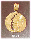 14K Yellow Gold Sun Shining w/Moon Charm