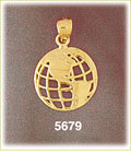 14K Yellow Gold World North & South America Celestial Charm