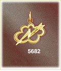 14K Yellow Gold Cloud & Thunderbolt Celestial Charm