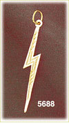 14K Yellow Gold Lightning Thunderbolt Celestial Charm