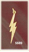 14K Yellow Gold Thunderbolt Celestial Charm