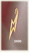 14Kt Yellow Gold Lightening Thunderbolt Celestial Charm