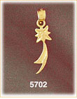 14K Yellow Gold Celestial Shooting Star Charm