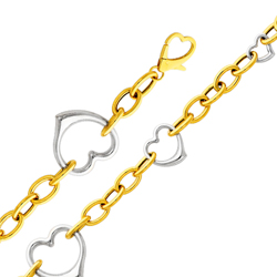 14K Two Tone Gold Cutout Heart Women