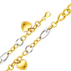 14K Two Tone Gold Fancy Heart Women