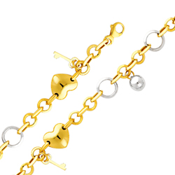 14Kt Two Tone Gold Fancy Heart Women