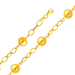 14K Yellow Gold Ball Link Bracelet
