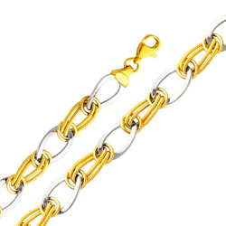 14Kt Two Tone Gold Fancy Link Bracelet