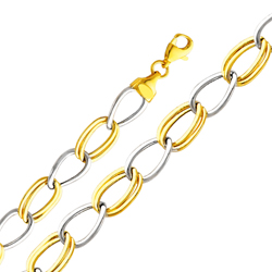 14Kt Two Tone Gold Fancy Link Women Bracelet