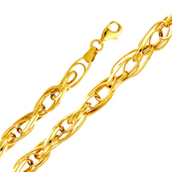 Splendid 14K Yellow Gold Designer Link Fancy Light Bracelet For Women 