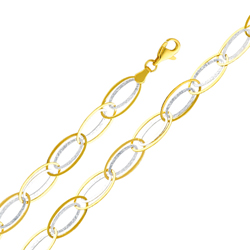 14Kt Two Tone Gold Light Fashion Designer Link Bracelet