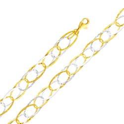 14K Two Tone Gold Fashion Light Designer Link Bracelet