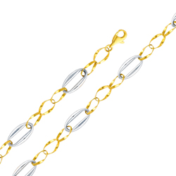 14Kt Two Tone Gold Fashion Light Designer Link Bracelet