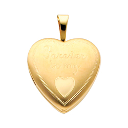 Radiant 14Kt Yellow Gold Forever In My Heart Locket Pendant