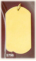 14Kt Gold Custom Laser Engraved Dog Tag Charm
