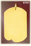 14K Gold Engraveable Custom Dog Tag Charm