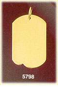 14Kt Gold Custom Laser Engravable Dog Tag Charm