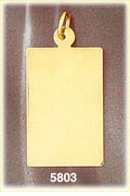 14K Solid Gold Customizable Rectangular Engravable Pendant