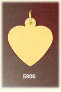 14K Solid Gold Personalized Engravable Heart Pendant