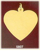 14K Gold Engravable Heart Customizable Pendant