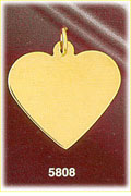 14Kt Gold Personalized Laser Engravable Heart Pendant