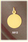 14Kt Solid Gold Personalized Engravable Round Charm
