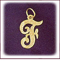 14K Gold Script Initial Pendant