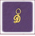 14K Gold Small Script Initial Charm