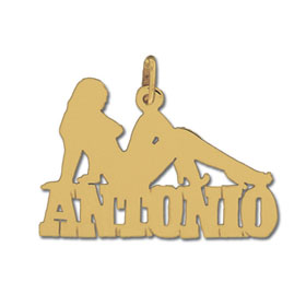 14K Gold Designer Women Personalized Block Nameplate
