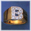 14K Gold Personalized Diamond Initial Men