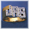 14K Gold Personalized Three Initials Diamond Men